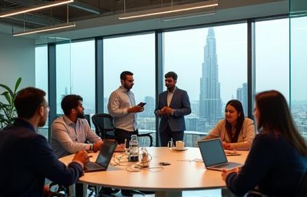 Team at Emirates Net Solutions Dubai office